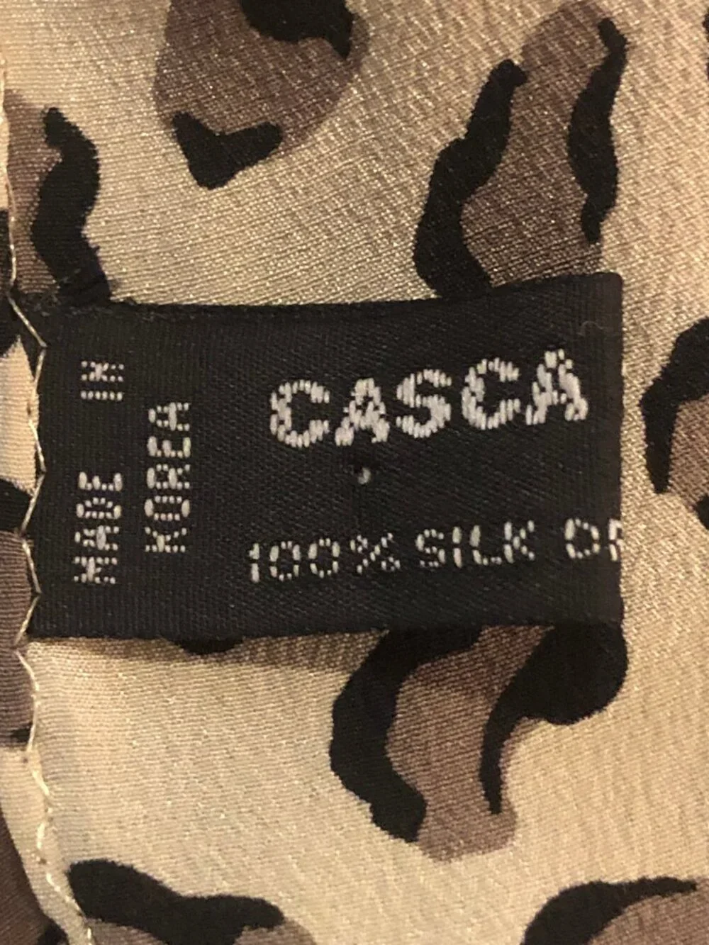 🐆 Vintage CASCA 100% Silk Leopard Print Scarf  Made in Korea | Long Rectangular